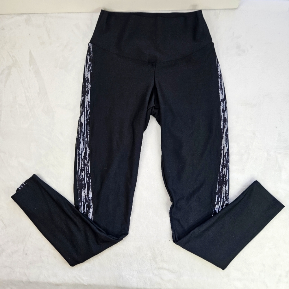 VERO Medium Black Columbian Butt Lifting Silhouette Leggings Pants Sheer White